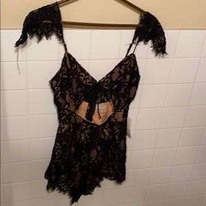 Black lace romper
